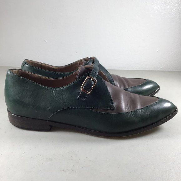 J. Crew Two Toned Oxfords Green/Grey  Size 7 - Picture 2 of 9